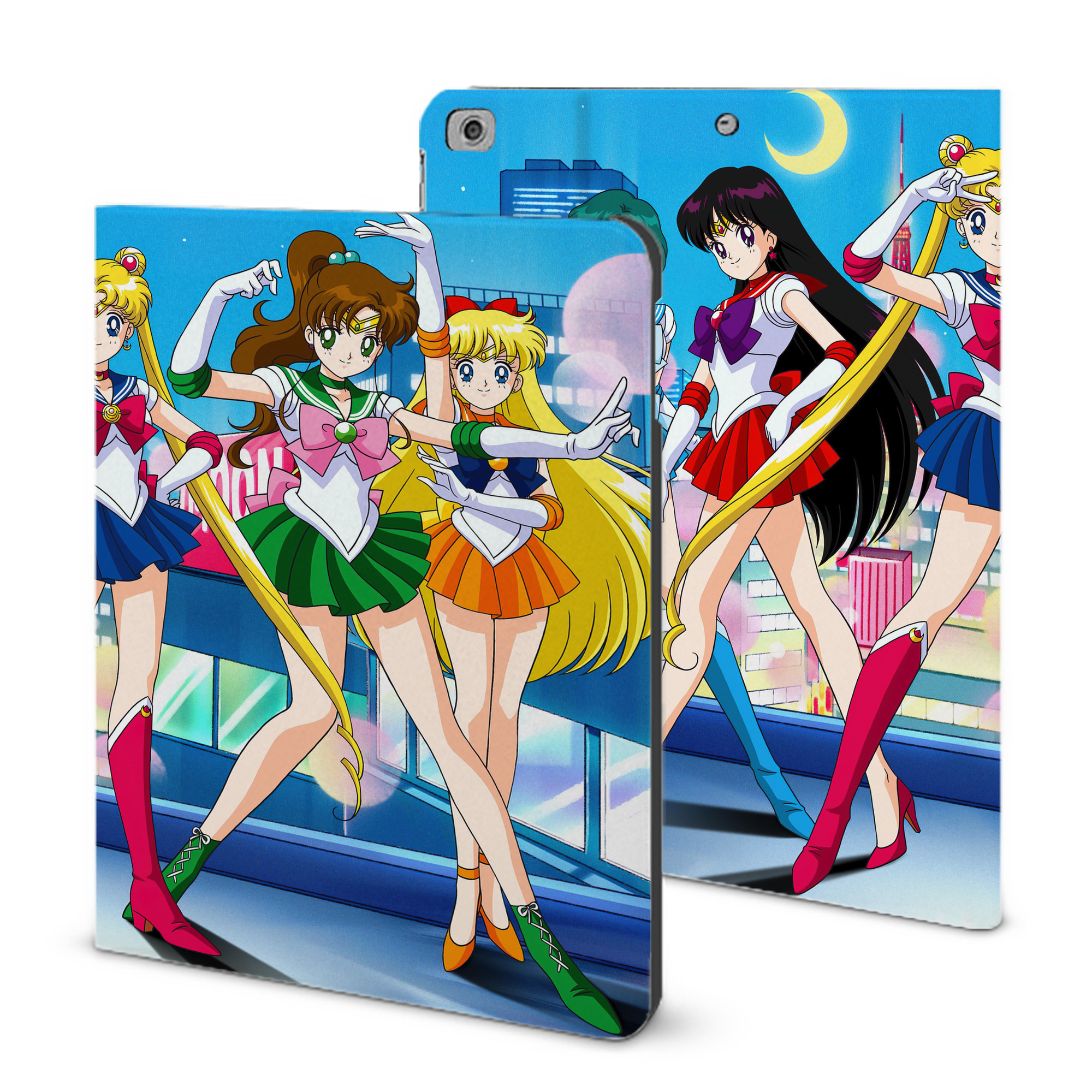 （画像用） 美少女戦士セーラームーン Sailor Moon IPad ケース ブック型 PUレザー TPU 耐衝撃 軽量 薄型 ペン収納なし 全面保護 IPad 各モデル対応